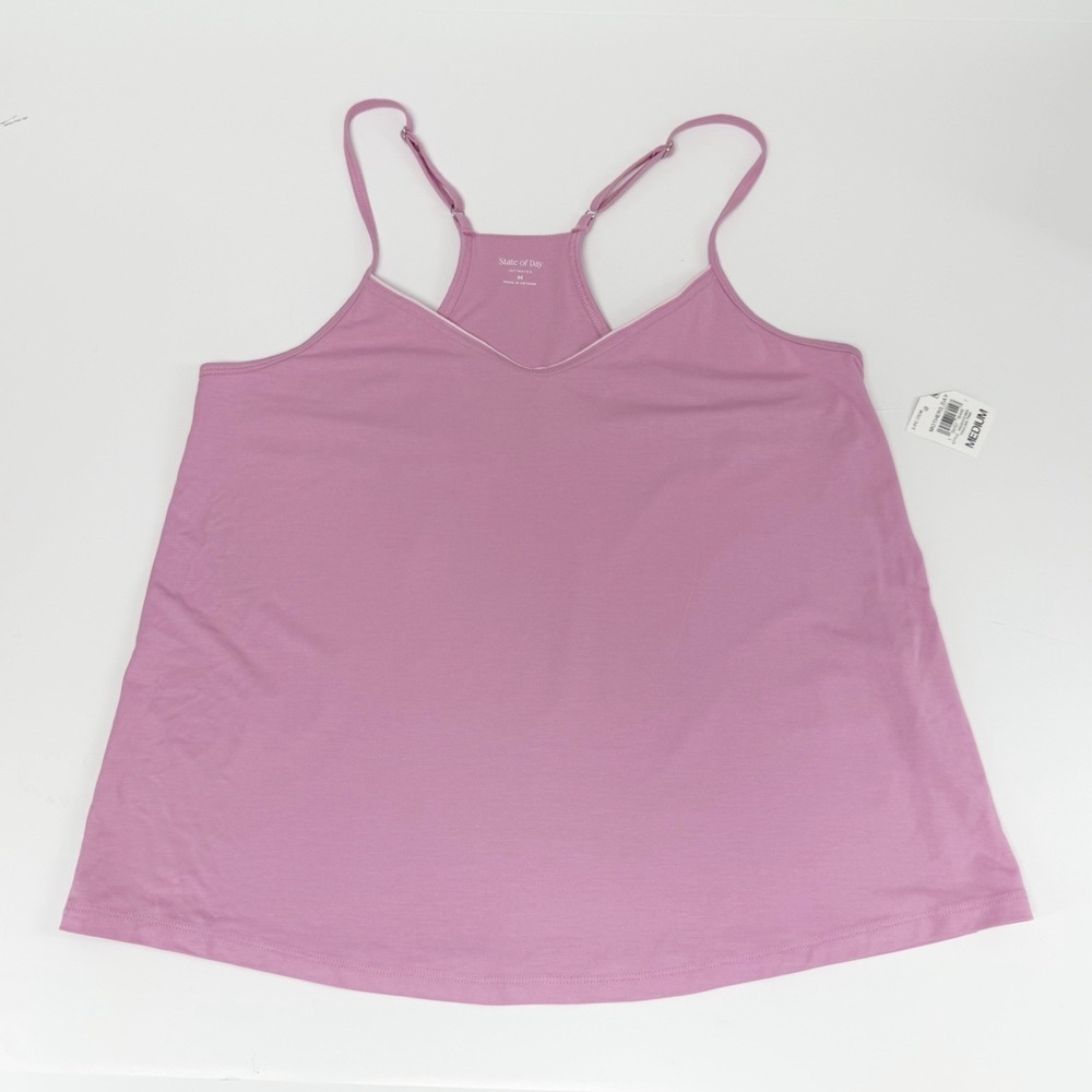 State of Day Shirt Womens Medium Pink Racerback Camisole Tank Top NWT